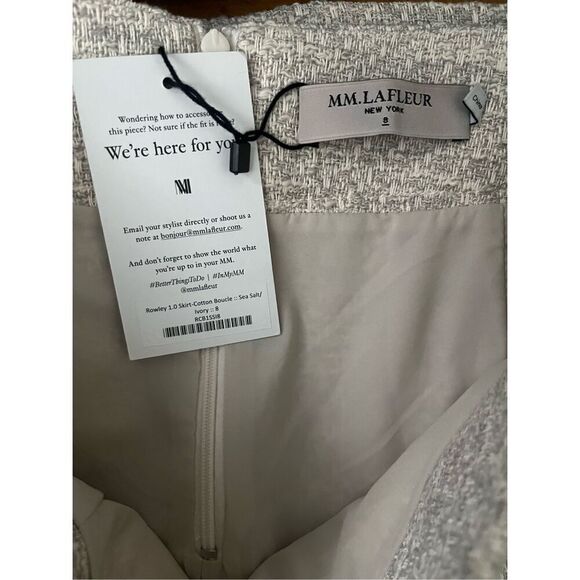 MM.Lafleur New York‎ Sea Salt Ivory Rowley 1.0 Cotton Boucle Mini Skirt Size 8 - Picture 4 of 5